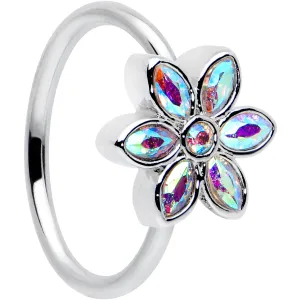 20 Gauge 5/16 Aurora Gem Fancy Flower Seamless Nose Hoop