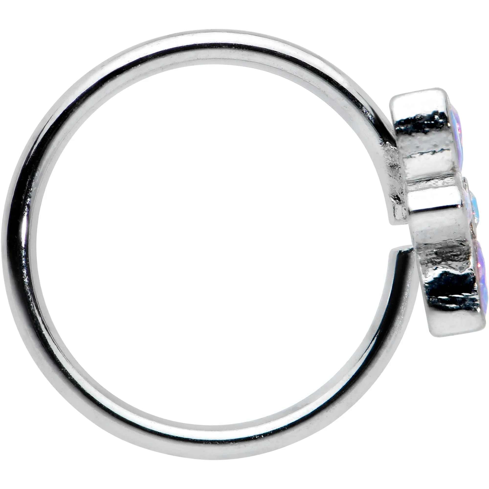 20 Gauge 5/16 Aurora Gem Fancy Flower Seamless Nose Hoop
