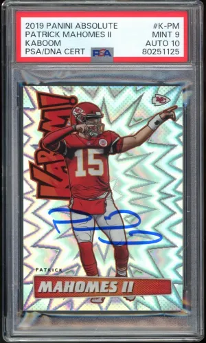 2019 Panini Absolute KABOOM! #K-PM Patrick Mahomes On Card PSA 9/10 MINT