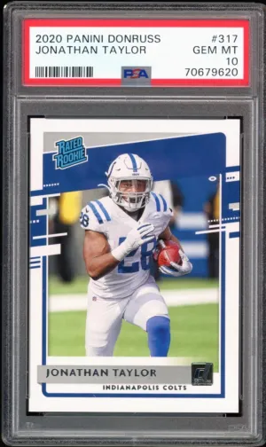 2020 Panini Donruss #317 Rated Rookie Jonathan Taylor Colts PSA GEM MINT 10