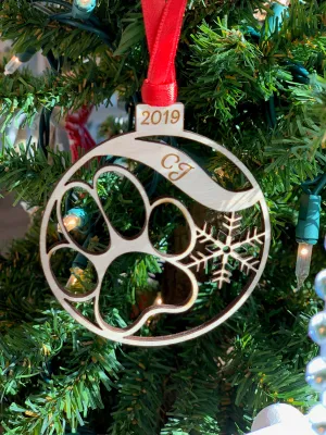 2020 Personalized Cat Dog Pet Paw Christmas Ornament