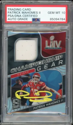 2020 Spectra Champ Jersey Patrick Mahomes RC Rookie PSA/DNA Auto GEM MINT 10