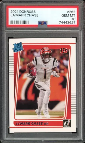 2021 Donruss #262 Ja'Marr Chase RC Rookie Bengals PSA 10 GEM MINT