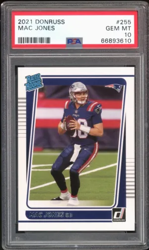 2021 Donruss Rated Rookie #255 Mac Jones RC Patriots PSA 10 GEM MINT