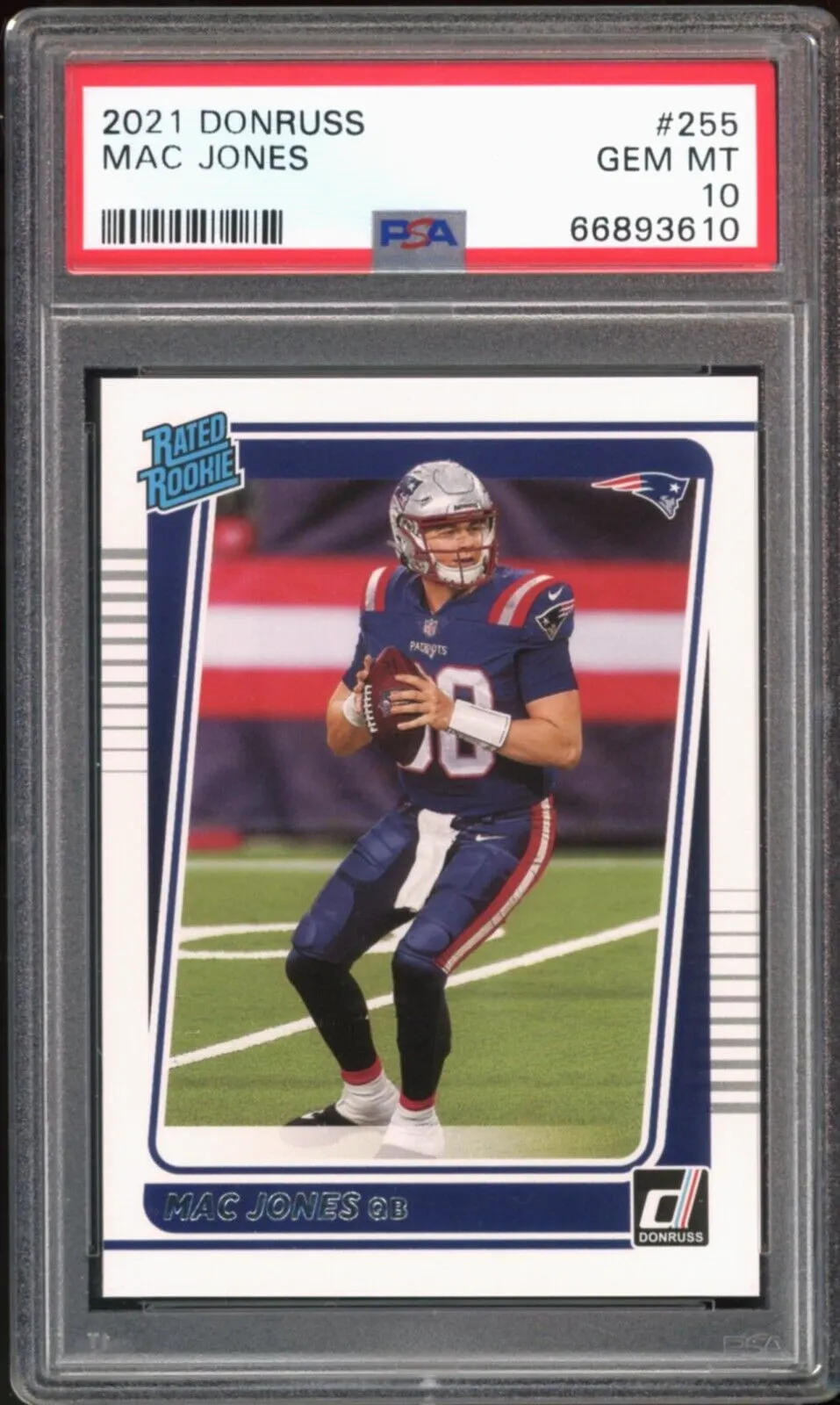 2021 Donruss Rated Rookie #255 Mac Jones RC Patriots PSA 10 GEM MINT