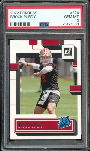 2022 Donruss #374 Brock Purdy RC Rookie 49ers PSA 10 GEM MINT