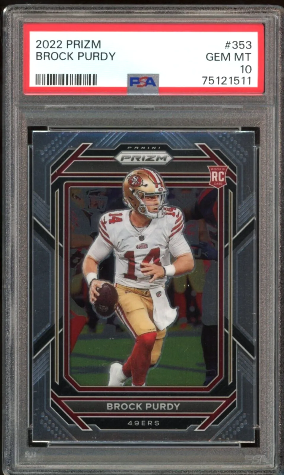 2022 Prizm #353 Brock Purdy RC Rookie 49ers PSA 10 GEM MINT