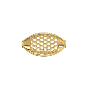 2pc Honeycomb X Solid Gold 14k 18k Handmade Gold Spacer Bead Jewelry Making Supply available in 15.70mm
