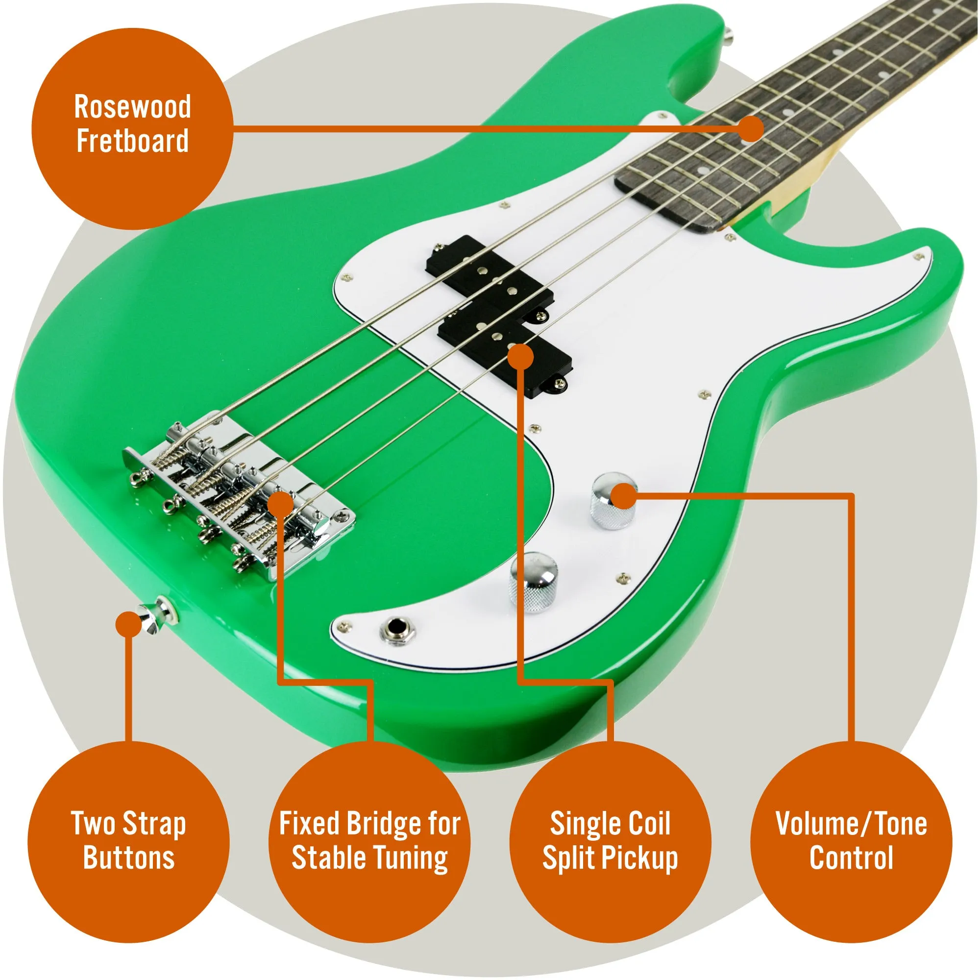 3rd Avenue Electric Bass Guitar Pack