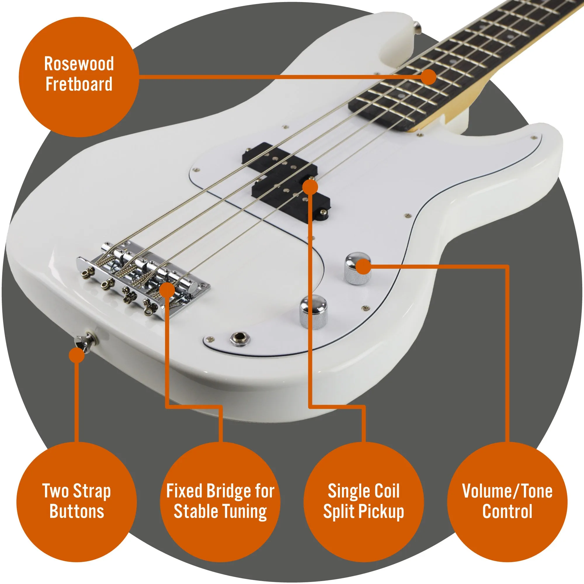 3rd Avenue Electric Bass Guitar Pack