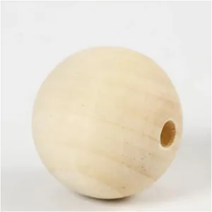 4 x 50mm Wooden Bead Round Macramé Jewellery Making Supplies Crafts