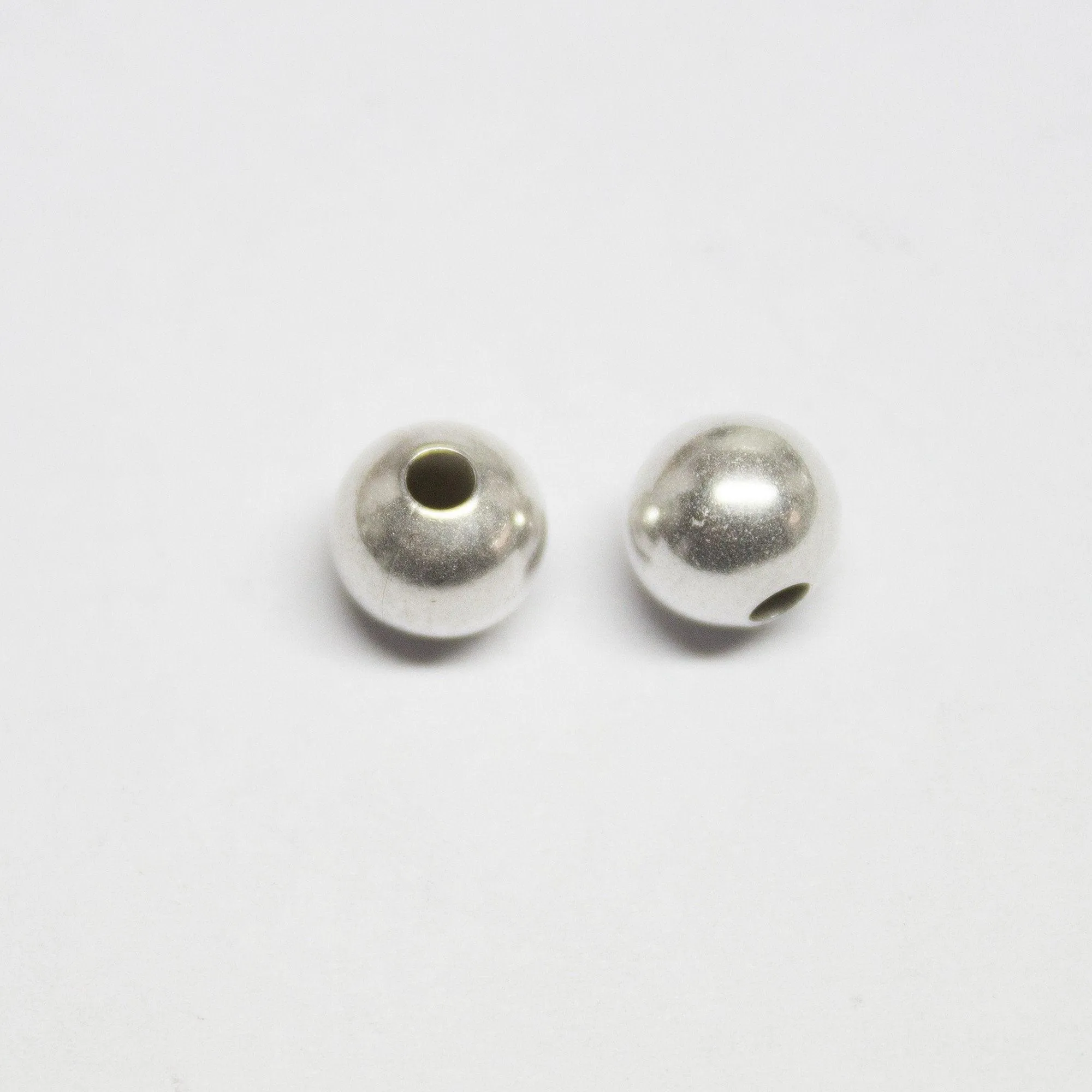 48 Round Ball Spacer Bead Silver Tone