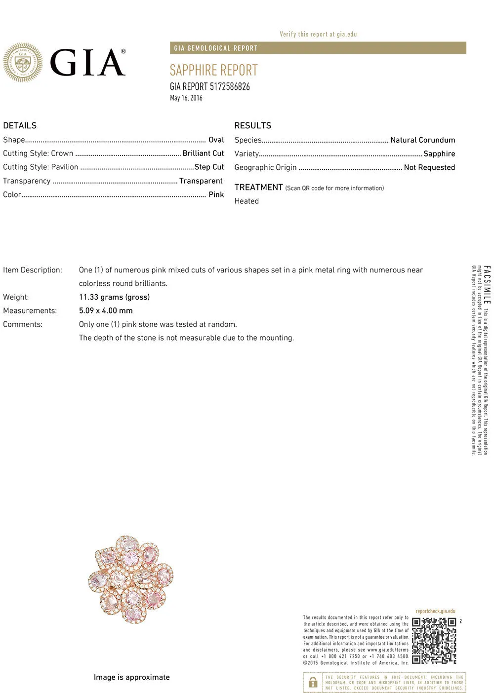 4.99ctw Floral Padparadscha Ring with Diamond Accents in 18K Rose Gold