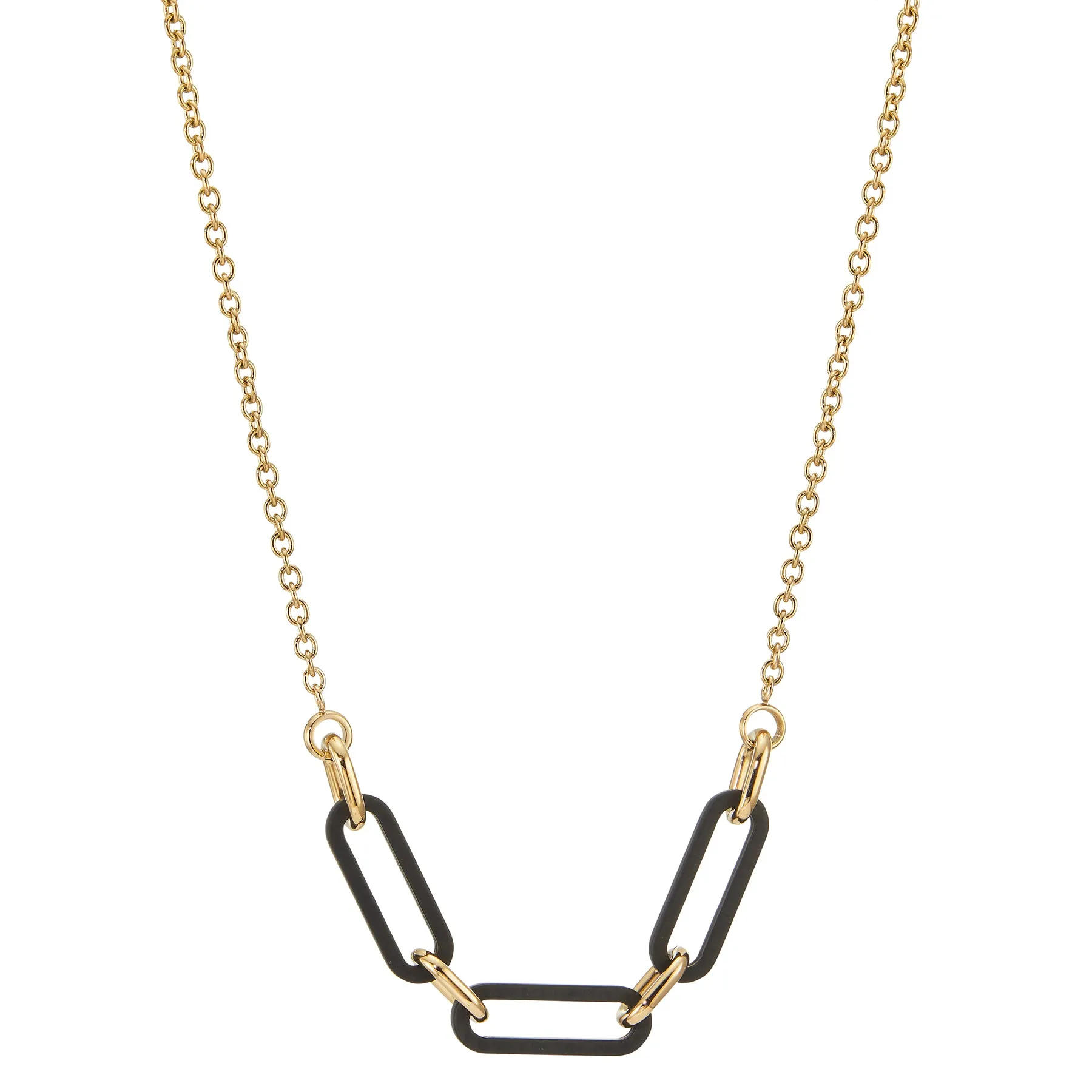 596897 TeNo Gold Stainless Steel   Carbon SOHO Necklace
