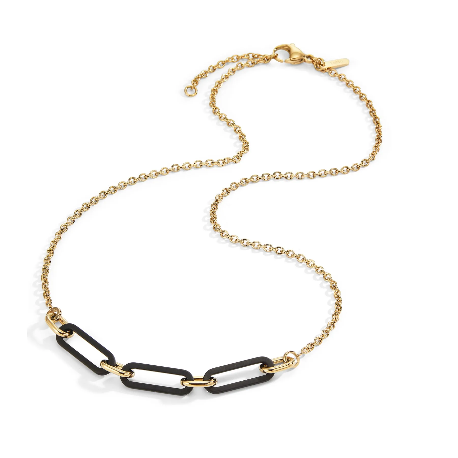 596897 TeNo Gold Stainless Steel   Carbon SOHO Necklace