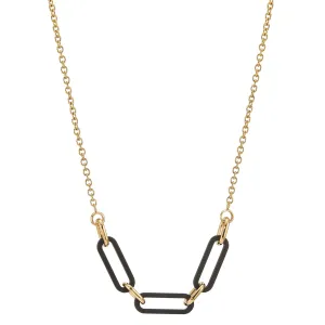 596897 TeNo Gold Stainless Steel   Carbon SOHO Necklace