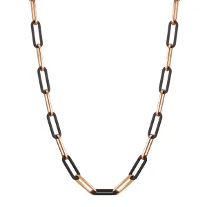 596989 TeNo Rose Gold Stainless Steel   Carbon SOHO Necklace