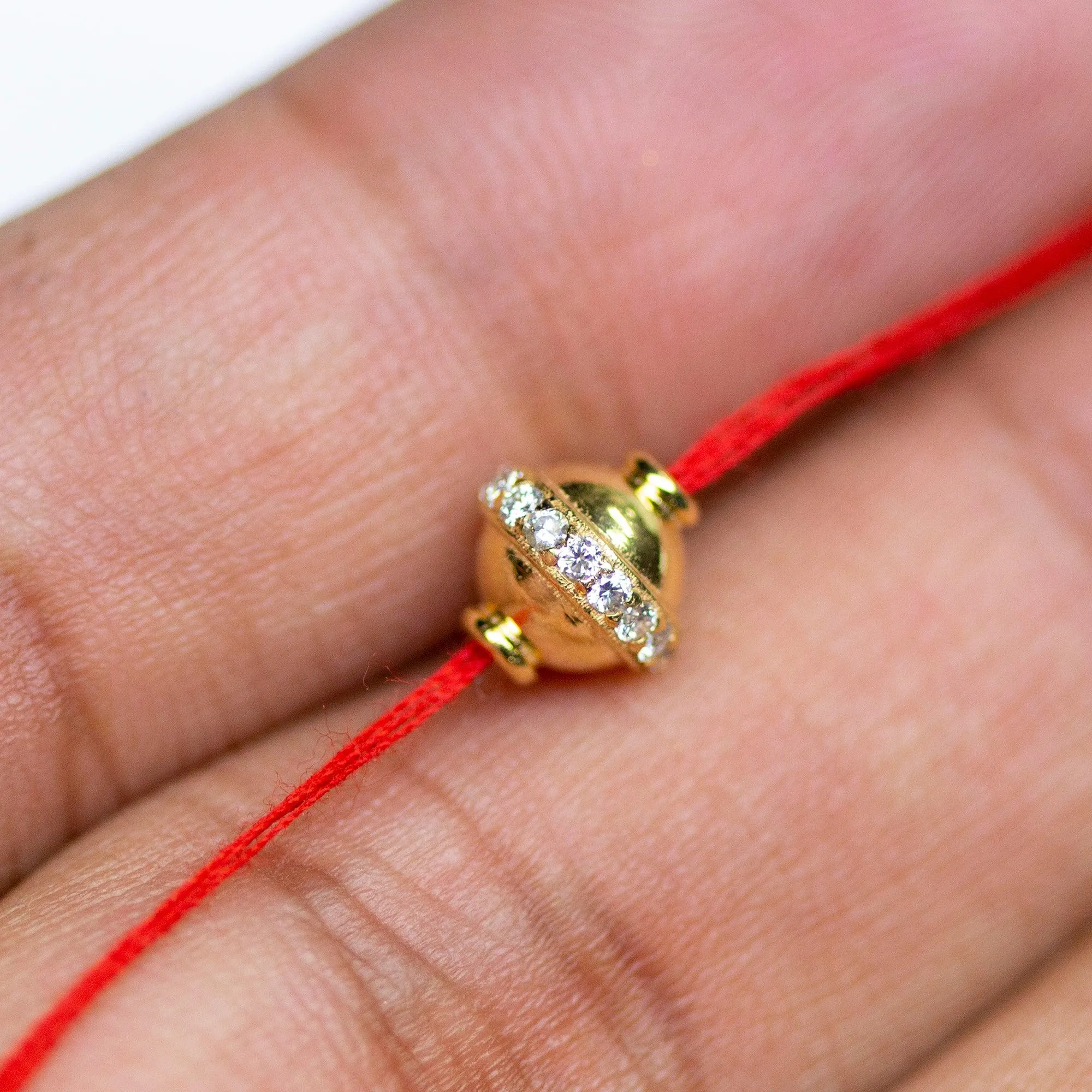 7.5mm 18k Solid Yellow Gold Diamond Saucer Fancy Jewelry Making Spacer Bead