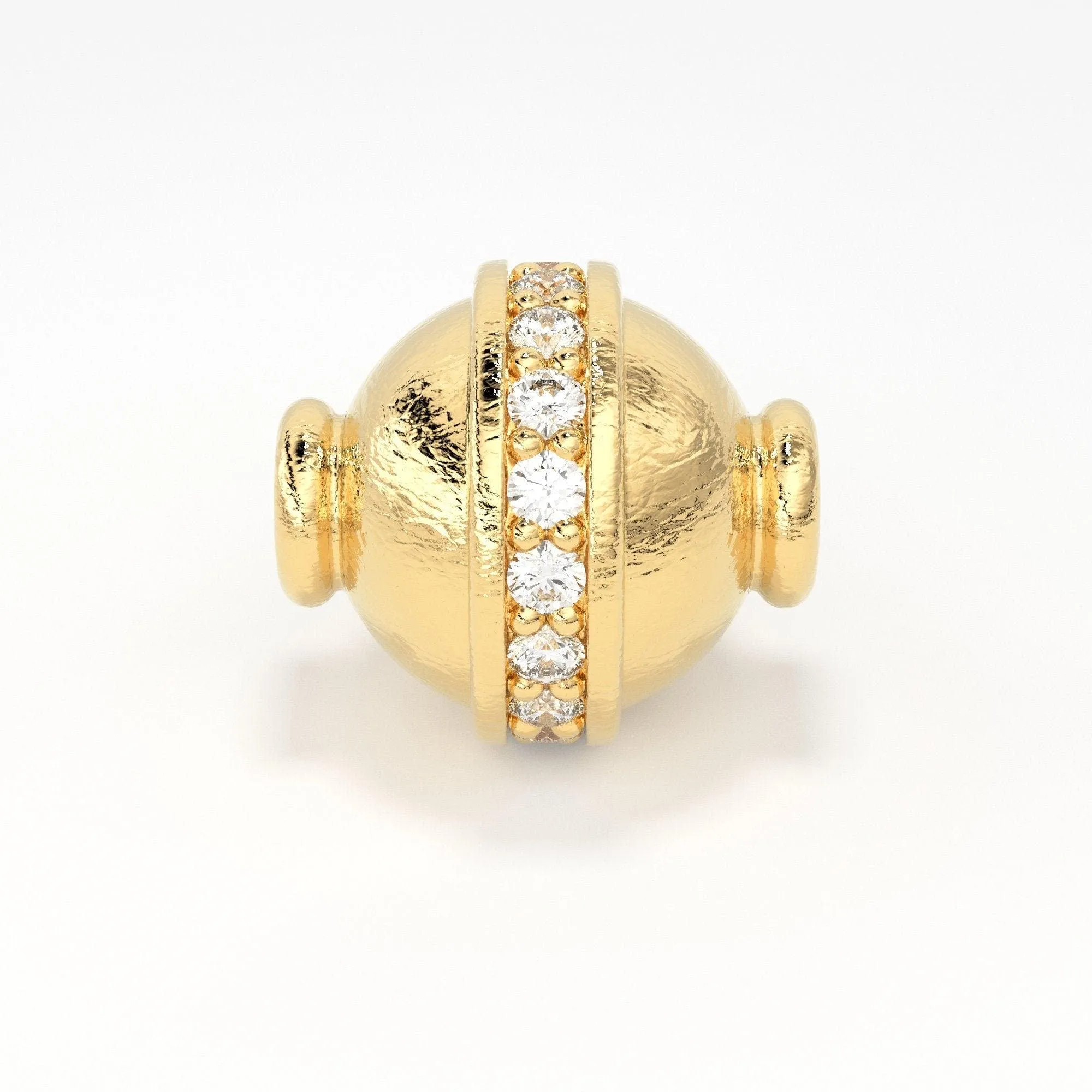 7.5mm 18k Solid Yellow Gold Diamond Saucer Fancy Jewelry Making Spacer Bead
