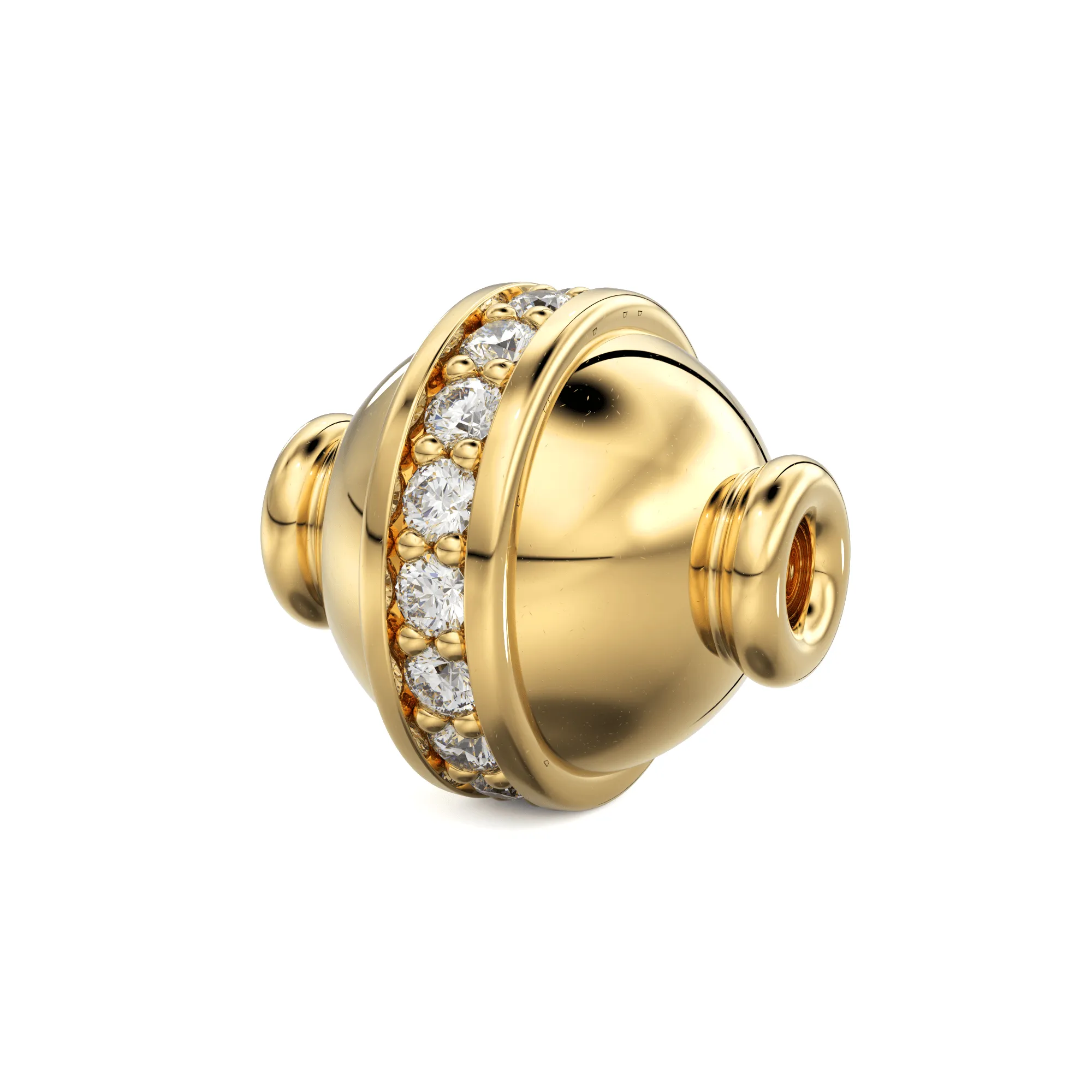 7.5mm 18k Solid Yellow Gold Diamond Saucer Fancy Jewelry Making Spacer Bead
