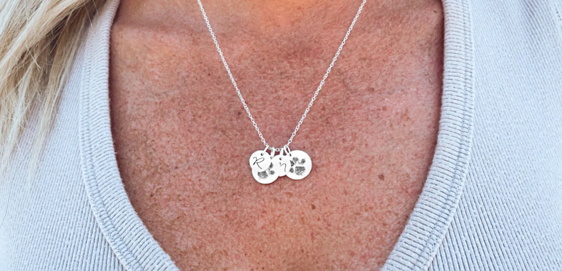 Actual Paw Print Necklace - Pet Paw Print Necklace