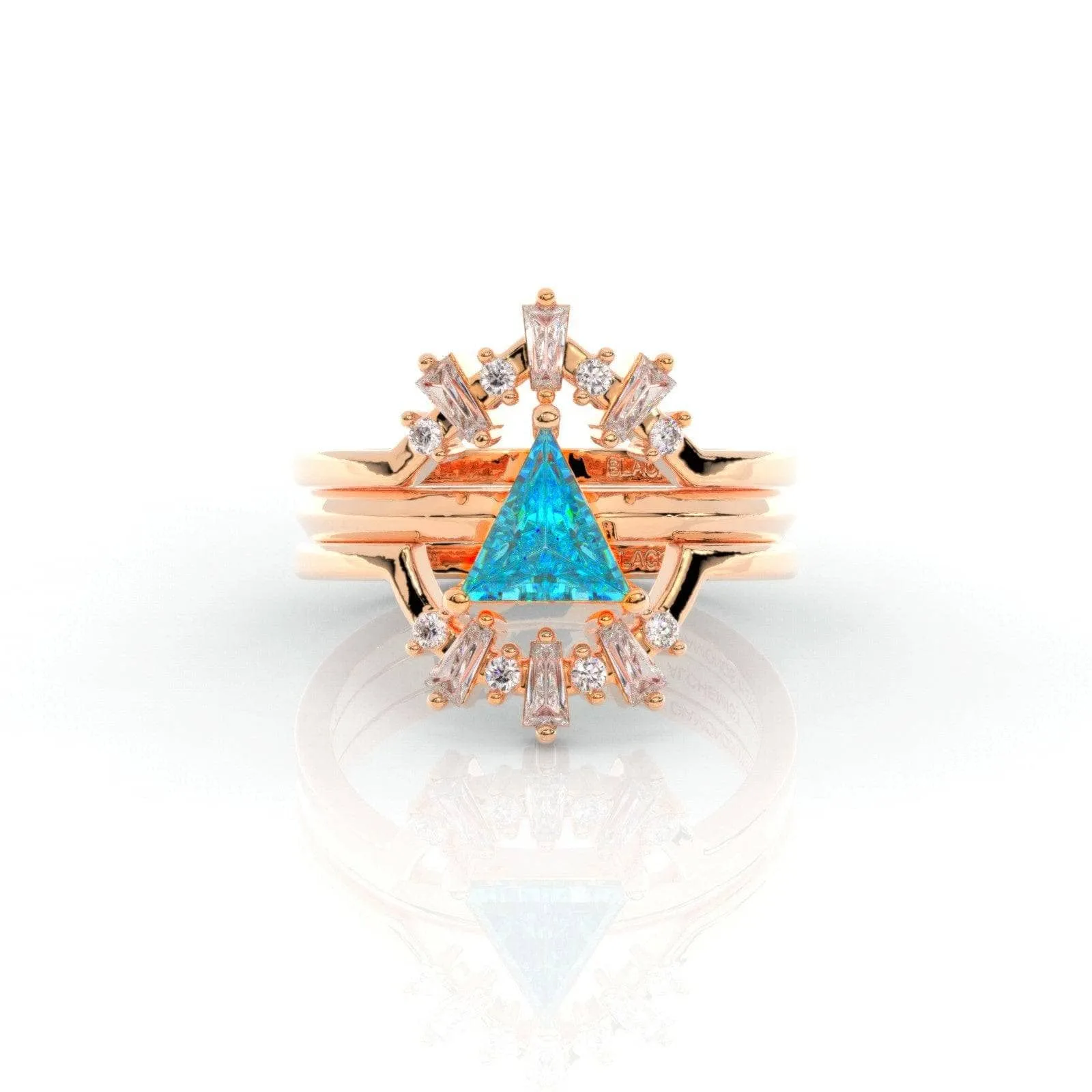 Alchemist 3 Piece Ring Set (Women)- 14k Rose Gold Video Game Inspired Rings