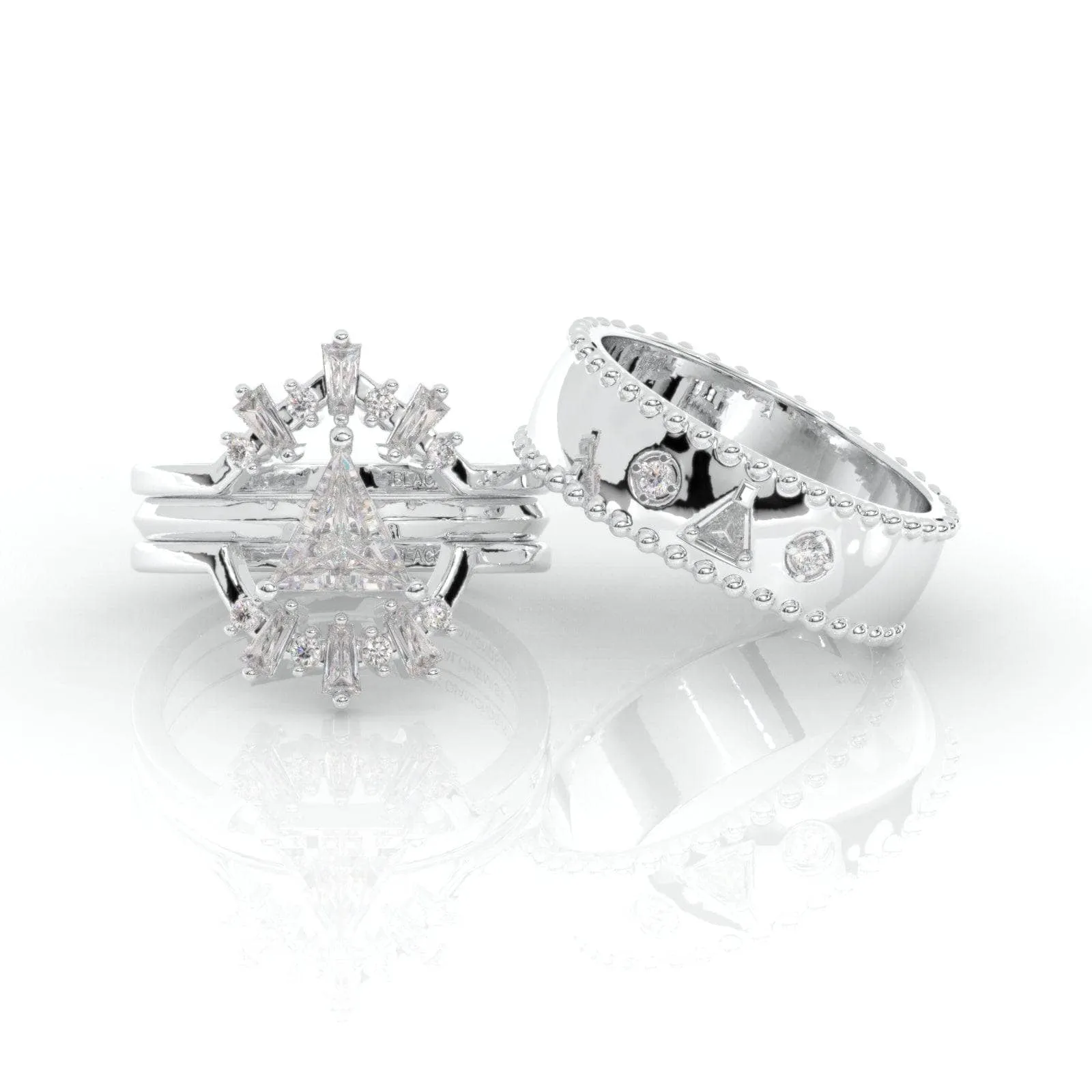 Alchemist 3 Piece Ring Set (Women)- 14k Rose Gold Video Game Inspired Rings