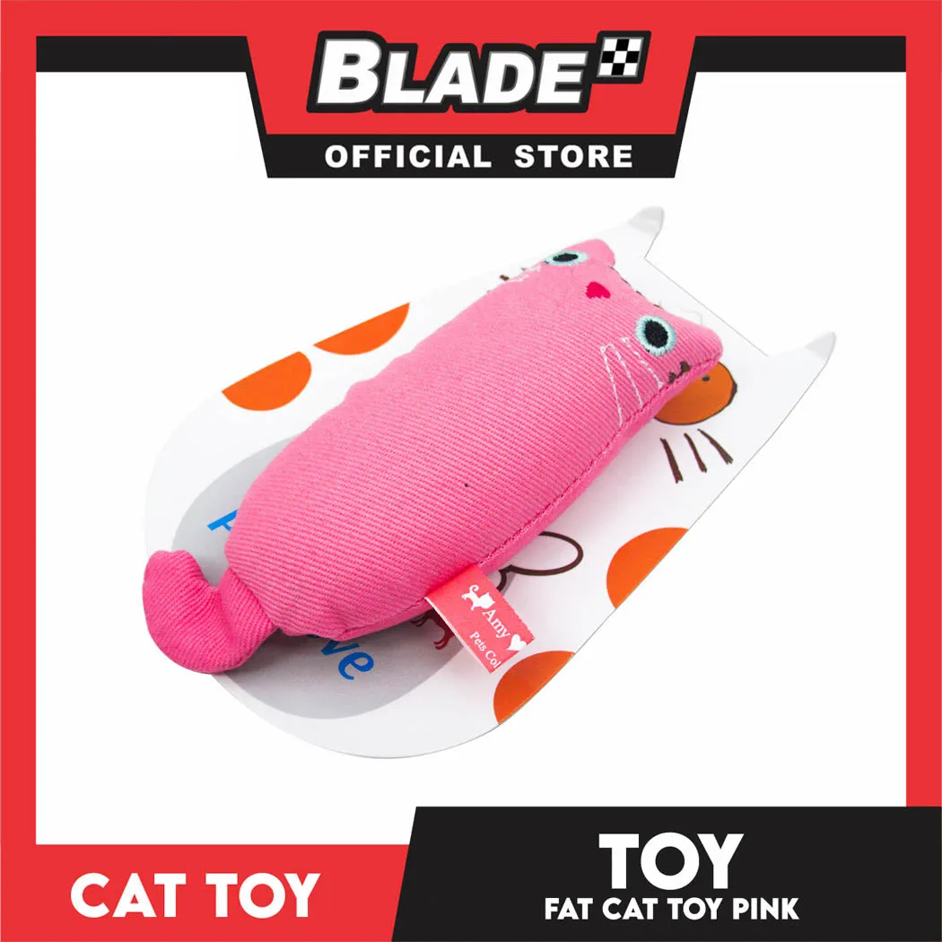 Amy Carol Fat Cat Toy Catnip (Pink) Interactive Plush Cat Toy