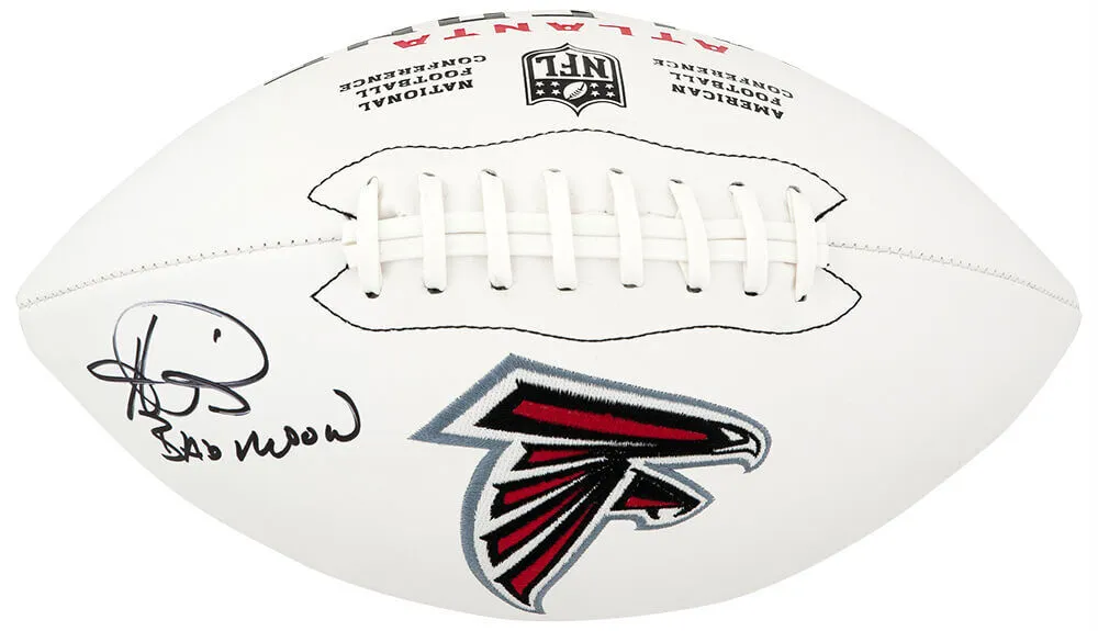 Andre Rison Signed Falcons White Panel Wilson Logo Football w/Bad Moon -(SS COA)