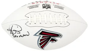 Andre Rison Signed Falcons White Panel Wilson Logo Football w/Bad Moon -(SS COA)