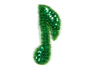 Applique Musical Note Green