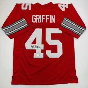 Autographed/Signed Archie Griffin Ohio State Red College Football Jersey BAS COA
