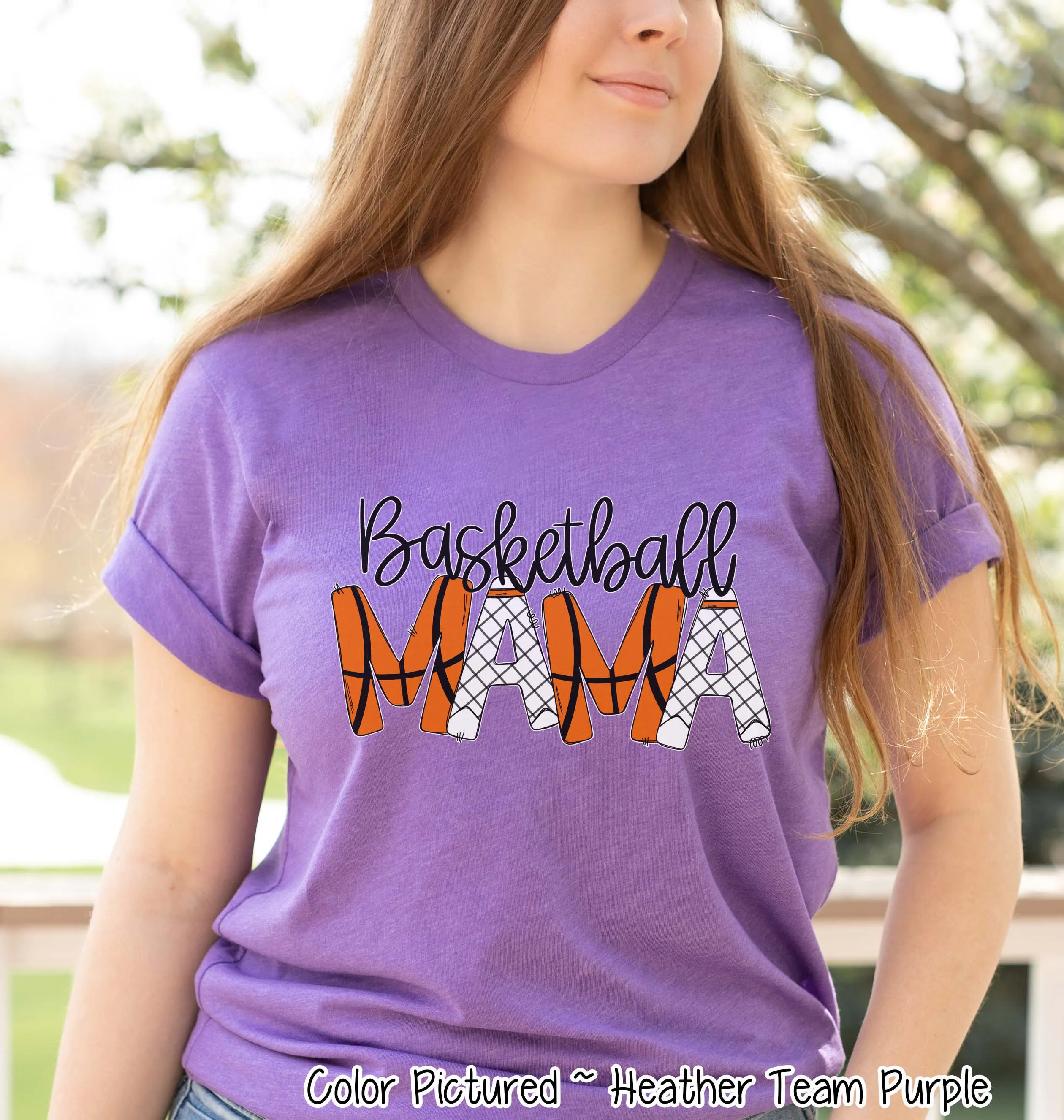 Basketball Mama Doodle Letter Game Day Tee