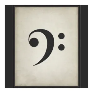 BC Music Note Bass Clef Wall Art - Large