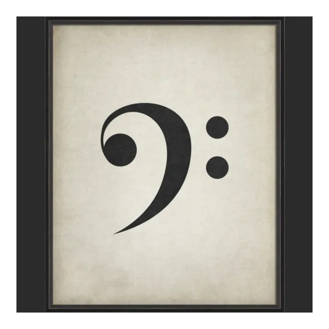 BC Music Note Bass Clef Wall Art - Large