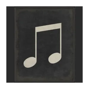 BC Music Note Beamed Eighth Note on Black Wall Art - Large