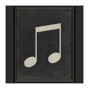 BC Music Note Beamed Eighth Note on Black Wall Art - Small