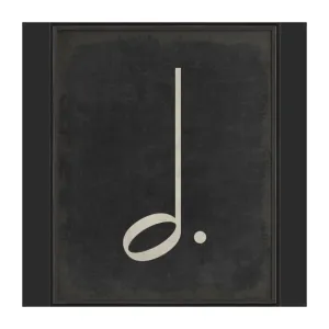 BC Music Note Dotted Half Note on Black Wall Art - Large