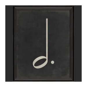 BC Music Note Dotted Half Note on Black Wall Art - Small