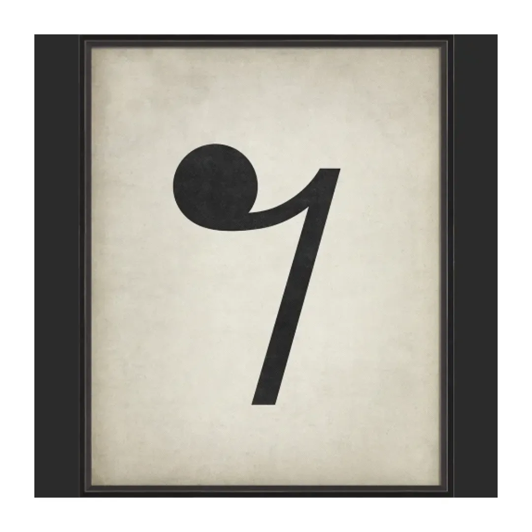 BC Music Note Eighth Rest Wall Art - Large