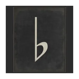 BC Music Note Flat on Black Wall Art - Large