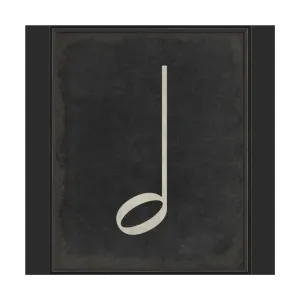 BC Music Note Half Note on Black Wall Art - Large