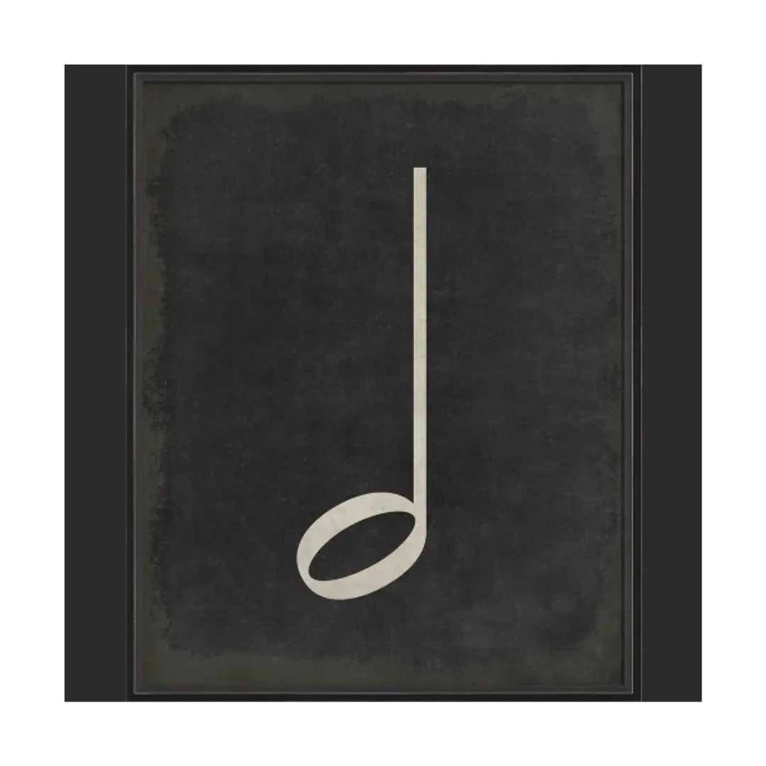 BC Music Note Half Note on Black Wall Art - Large