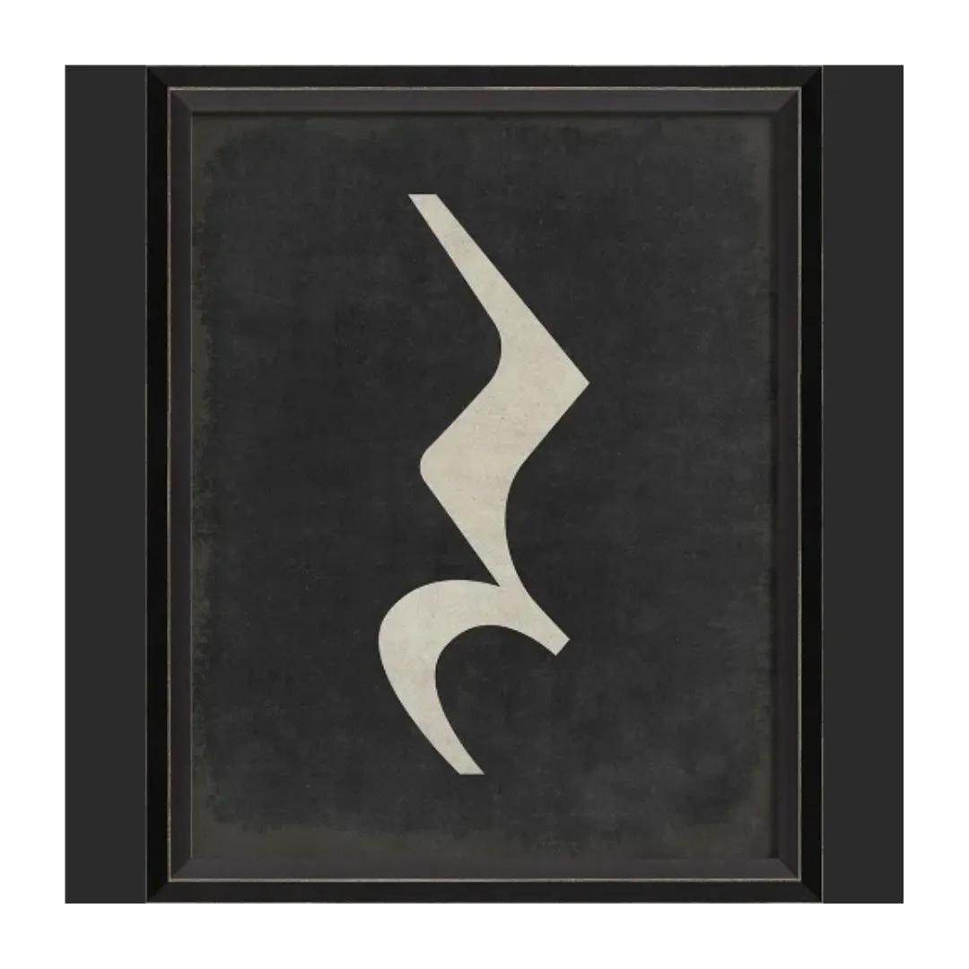 BC Music Note Quarter Note Rest on Black Wall Art - Small