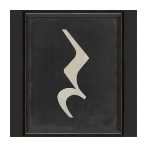 BC Music Note Quarter Note Rest on Black Wall Art - Small