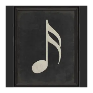 BC Music Note Sixteenth Note on Black Wall Art - Small