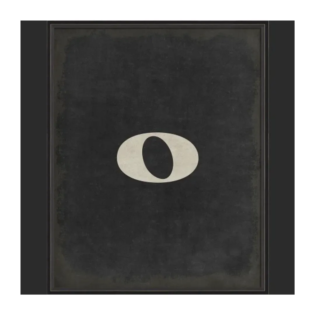 BC Music Note Whole Note on Black Wall Art - Large