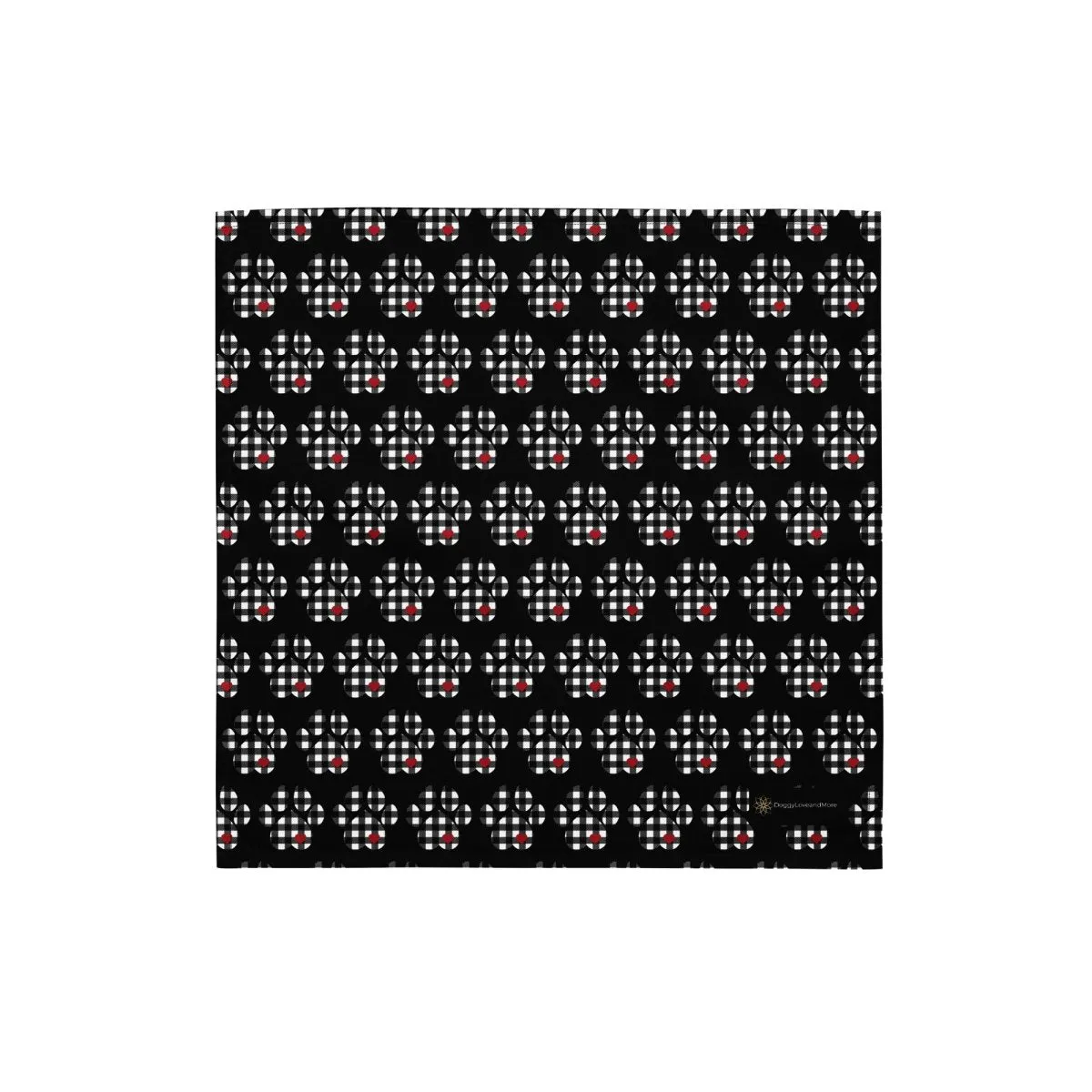 Black Buffalo Plaid Dog Paw Bandana