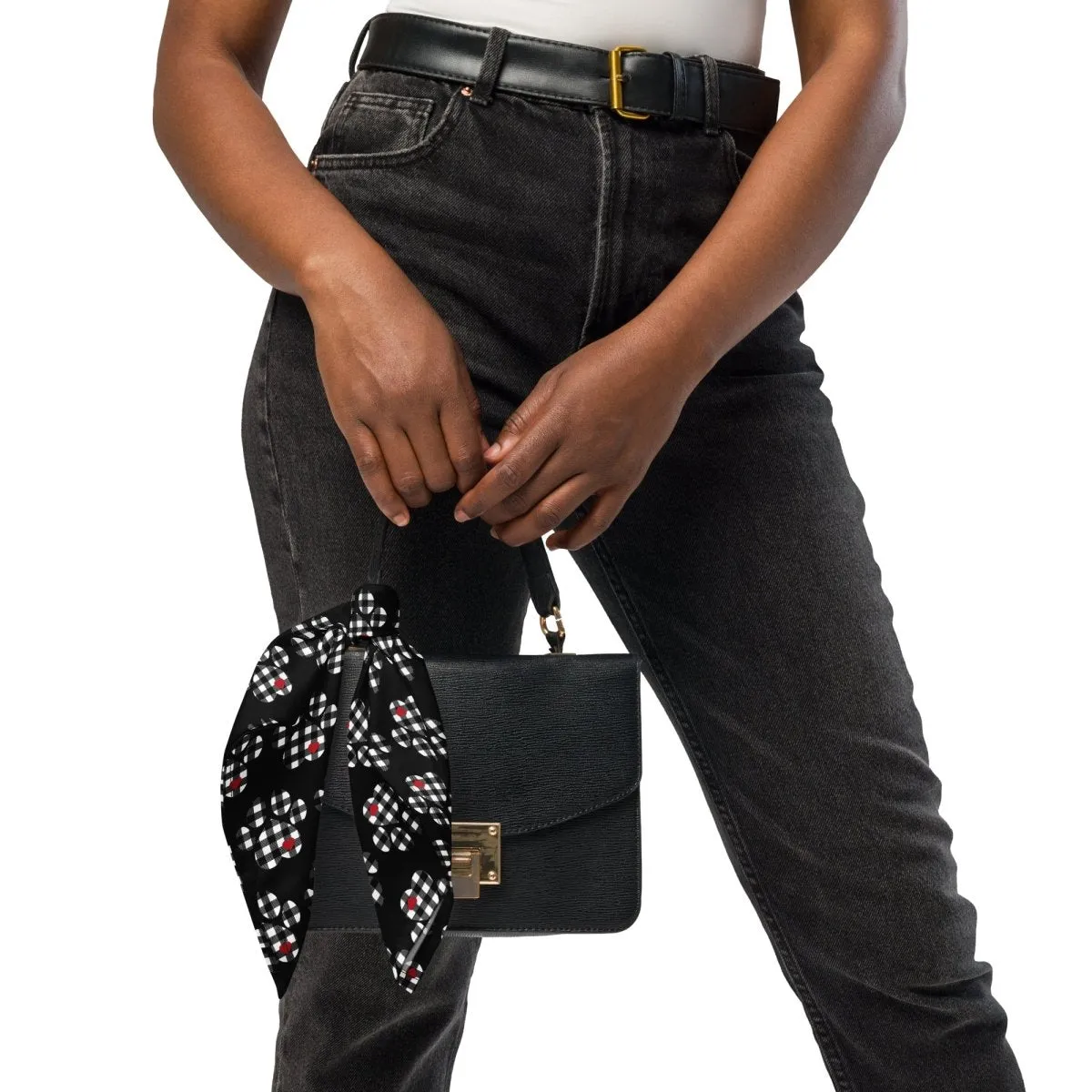Black Buffalo Plaid Dog Paw Bandana