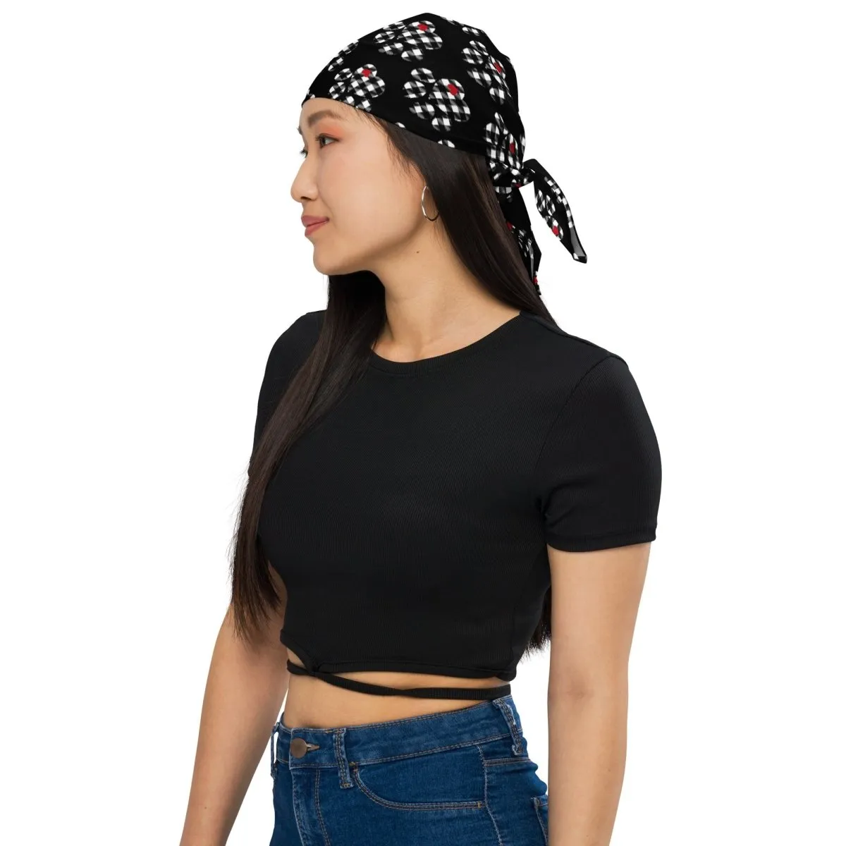 Black Buffalo Plaid Dog Paw Bandana